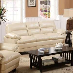  Aila Bonded Leather Sofa in Light Taupe