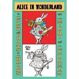 Vintage Art Alice in Wonderland The White Rabbit   Color Me   17229 