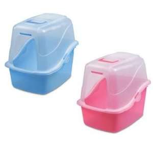  Petmate Jumbo Hooded Litter Pan in Translucent Blue, Color 