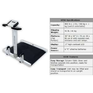 Detecto Digital Portable Folding Bariatric Wheelchair Scale, 800lbs 
