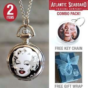   Watch Necklace Chain Jewlery with Marilyn Monroe Key Chain    COMBO