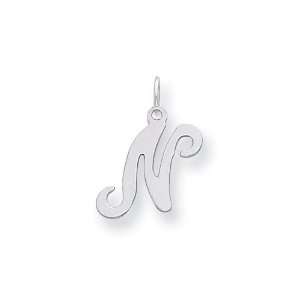  Sterling Silver Stamped Initial N Charm Jewelry