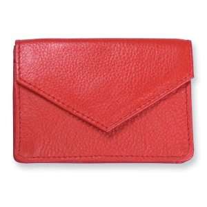  Red Leather Envelope Card Case Jewelry