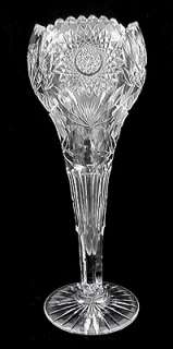 Antique 14 Tall ABP Cut Glass Vase  