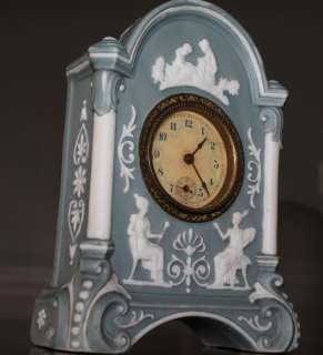 Antique Jasperware New Haven Victorian Mantle Clock Cameo Wedgewood 
