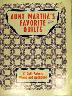 description aunt martha s favorite quilts 17 quilt patterns this