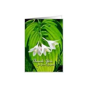  Thank You for Sympathy, Hosta Blooms Card Health 