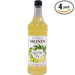 Monin Flavored Syrup, Key Lime Pie, 33.8 Ounce Plastic Bottles (Pack 