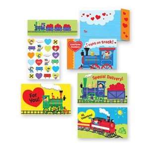  train valentine cards set