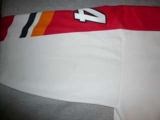   14 THEO FLEURY Vintage Hockey Jersey SZ LARGE Sewn on #s & Name  