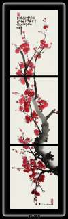 Vertical set of 3 canvases Medium Oriental ink, water color Size 9 
