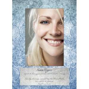  Blue Floral Frame   100 Cards 