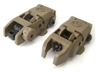 Back Up Tactical Front and Rear Iron Sight TAN 20mm picatinney weaver 
