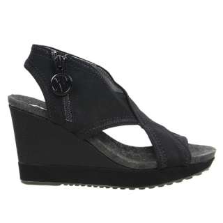 DKNY Womens Wedge Sandals Hyacint Micro Perforated Black 23400820 