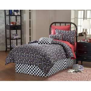 pc Twin Size Bedding Bed in a Bag Set   Southern Textiles Race Cars 