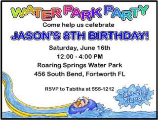 Water Park Slide Pool Party Landscape Invitation  