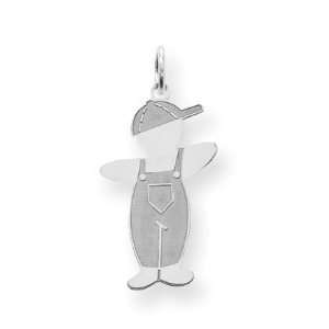  925 Sterling Silver Pee Wee Boys Bib Overalls Hat Charm Jewelry