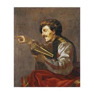  Hendrick Terbrugghen   A Seated Lutanist Pointing Giclee 