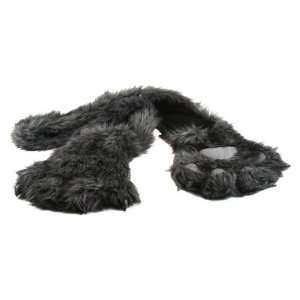  Furry Bear Paw Scarf and Glove Combo Grey 