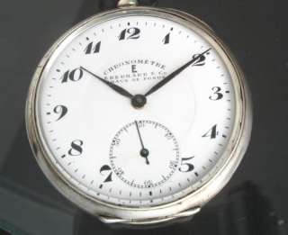   CHRONOMETER Antique Silver Pocket Watch COLLECTORS WATCH   