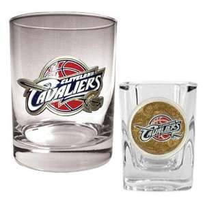  Cleveland Cavaliers NBA Rocks Glass & Square Shot Glass 