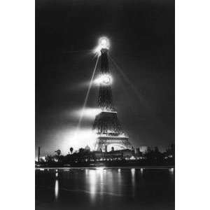  Vintage Art Eiffel Tower at Night   19739 0