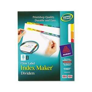   Index Maker White Dividers, Multicolor 8 Tab, Letter