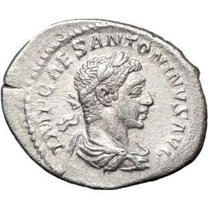 ELAGABALUS 218AD Authentic Ancient Silver Roman Coin SALUS 