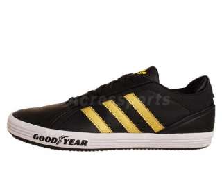 Adidas Goodyear Driver Vulc Black Leather Gold 2012 Mens New Casual 