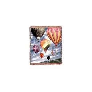  Hot Air Balloons Floating in Sky Tapestry Throw Blanket 50 