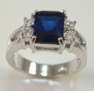 2012s Natural 2.10ct Sapphire Diamonds 14k Solid White Gold Ring #H42 