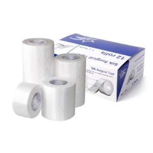 Americo 7110 Silk Surgical Tape, Each Box Has 12 Rolls, White, 1 Inch 