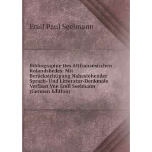   Verfasst Von Emil Seelmann (German Edition) Emil Paul Seelmann Books