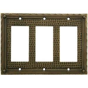 Decorative Switch Plates. Bungalow Style Triple GFI Outlet Cover Plate 