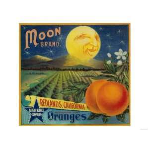  Moon Orange Label   Redlands, CA Premium Poster Print 