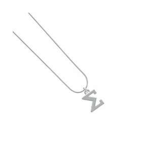  Greek Letter Sigma   Silver Plated Snake Chain Charm 