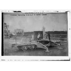  Photo Schneider Rapid Fire 20 cm.Gun on Railway Carriage 