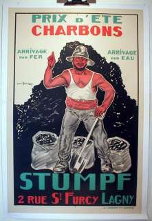 Stumph Coal Co. original 1928 French advertising poster  