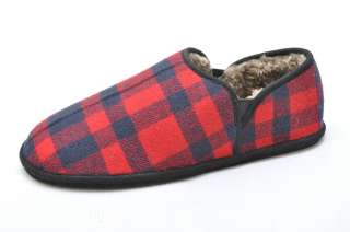 AE American Eagle Red Plaid Slippers Mens S/P 8   9 NEW  