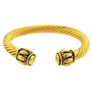  Gold Tone Designer Inspired Cable Bangle Jewelry