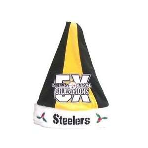  Pittsburgh Steelers 5X Super Bowl Champions Santa Hat 