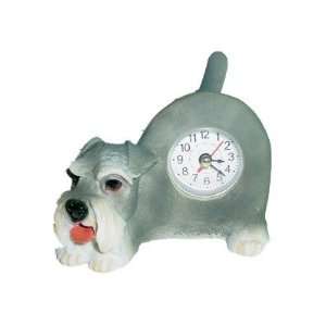 Clock Schnauzer Desk and Table Top Realistic Resin 