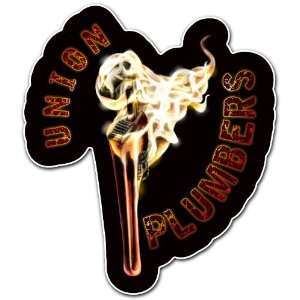 Plumbers Union Car Trucks Sticker 5x4