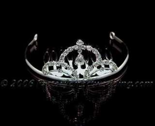 Small Silver with Crystal Crown Tiara Flowergirl/Bride  