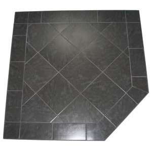   54 Corner Hearth Pad   Standard Edge   Black Tint Tile