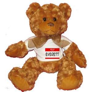  HELLO my name is EVERETT Plush Teddy Bear with WHITE T 