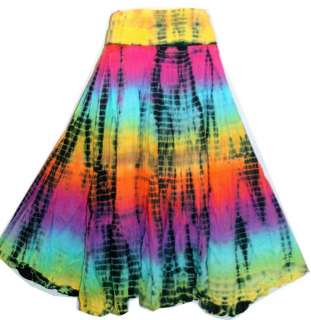 Long TIE DYE PEASANT VINTAGE SEXY PARTY Dress Skirt  