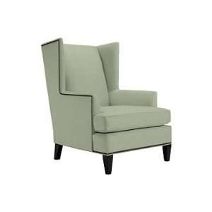 Williams Sonoma Home Anderson Wing Chair, Mini Grid, Sky Blue, Antique 