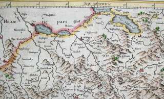 1589 (1633) MERCATOR Map LOMBARDY Lakes Region N. ITALY  