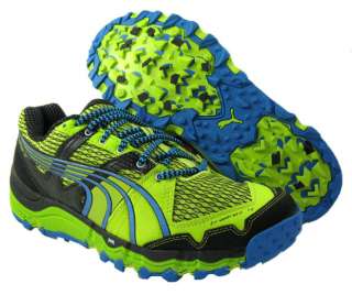 NEW Puma Mens Complete Trailfox 4 Lime Punch/Black/Blue Running Shoe 